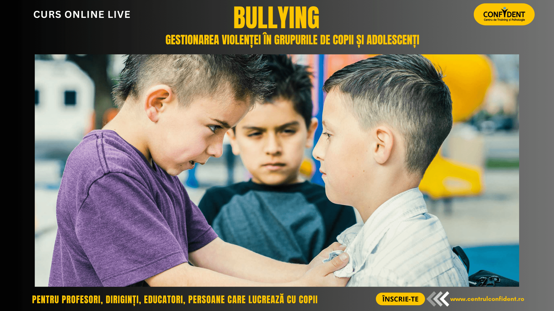BULLYING – Gestionarea violenței în grupurile de copii și de adolescenți