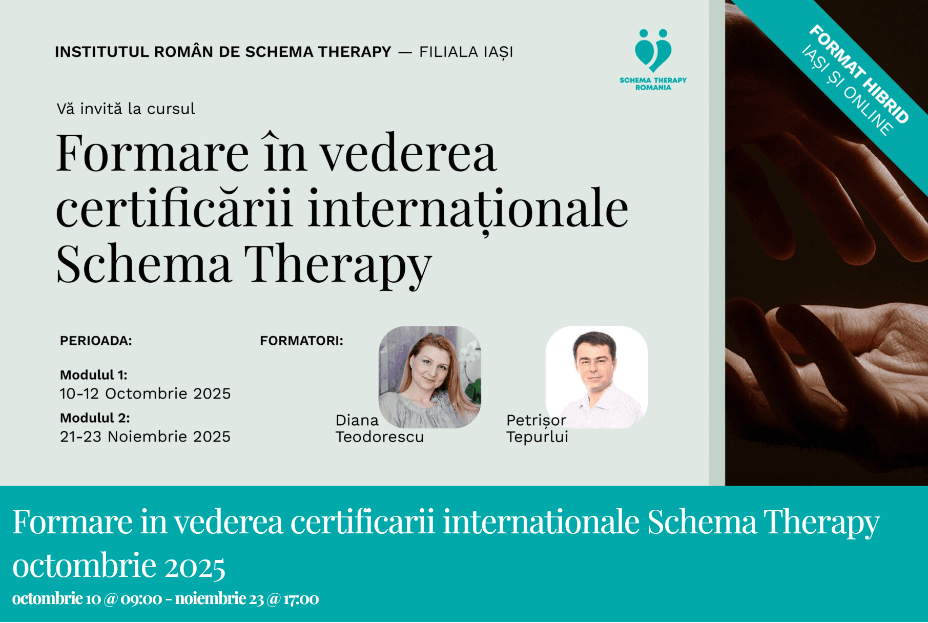 Formare in vederea certificarii internationale Schema Therapy – Modulul 2