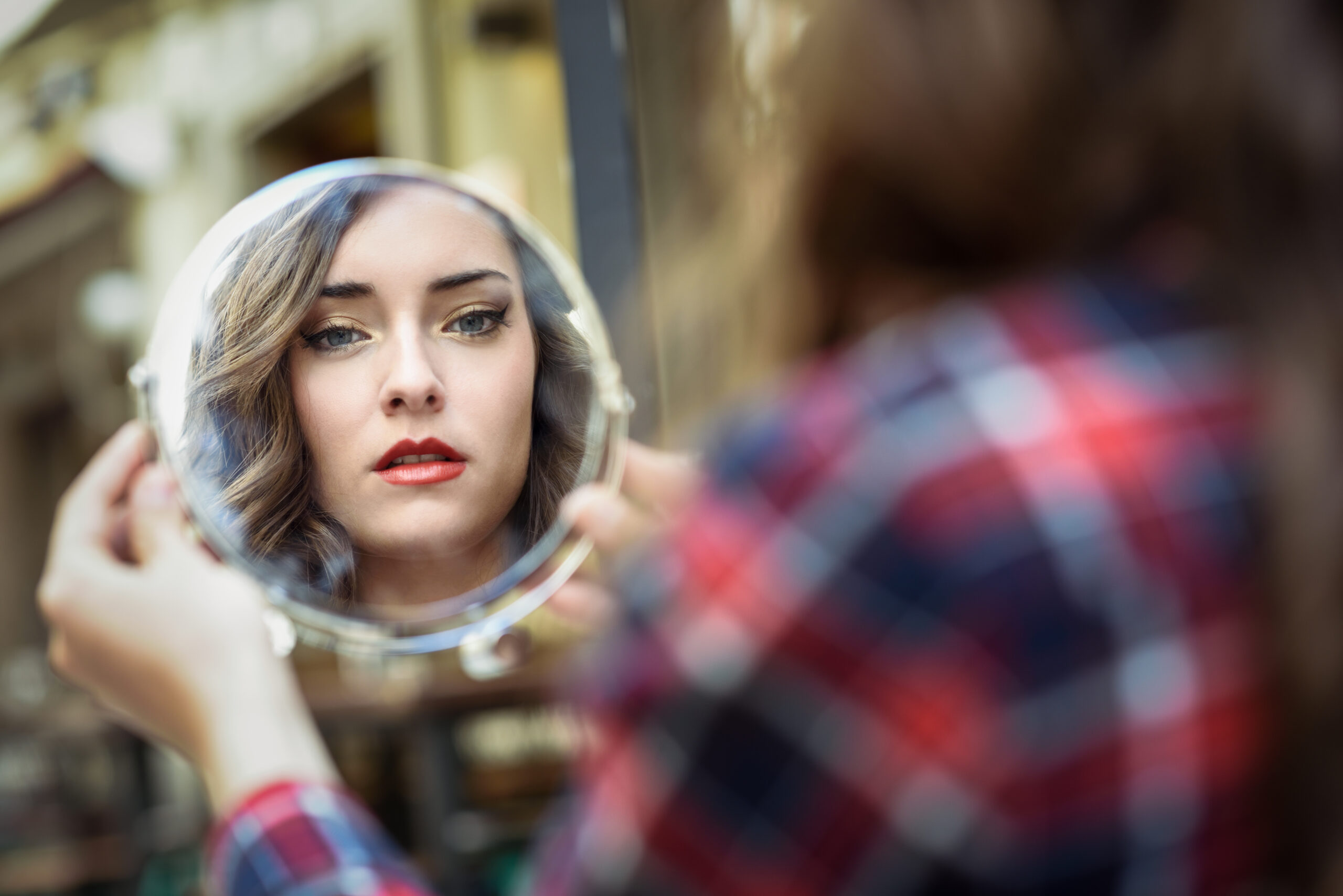 Woman Looking Mirror Scaled