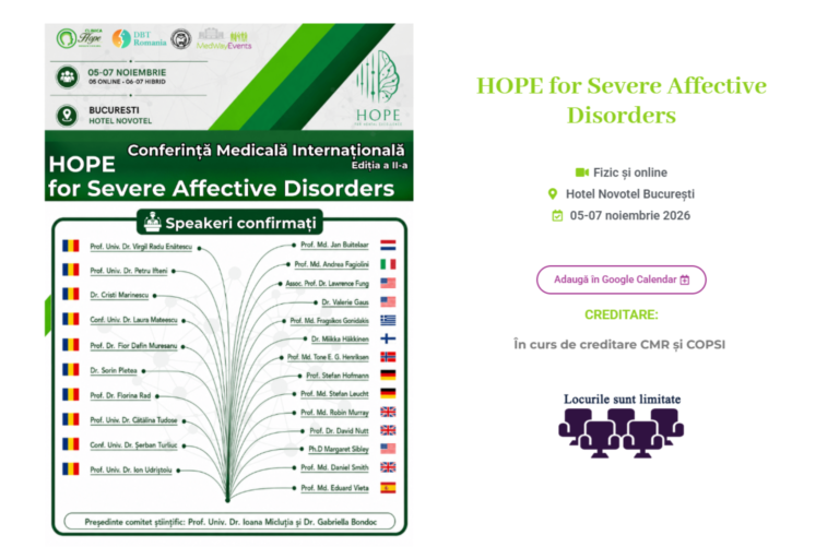 Conferința medicală internațională HOPE for Severe Affective Disorders